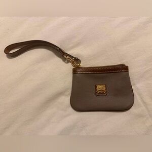 Dooney & Bourke Taupe Leather Wristlet